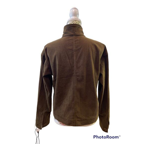 Avec Les Filles Brown Corduroy Button Up Blazer Jacket  XS  Mock Neck Lagenlook - Picture 11 of 11